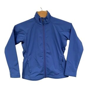 Marmot Men's Full Zip Jacket L Blue Logo Sleeve Zip‎ Pockets Outdoor Coat